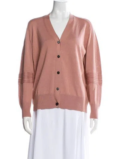 Pre-owned Burberry Silk V-neck Sweater In Purple