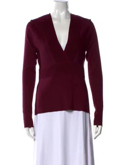 Pre-owned Burberry Silk V-neck Sweater In Purple