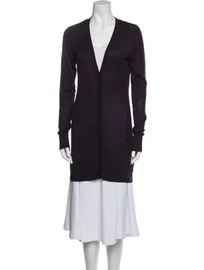 Pre-owned Burberry Silk V-neck Tunic In Purple