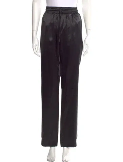 Pre-owned Burberry Silk Wide Leg Pants In Black