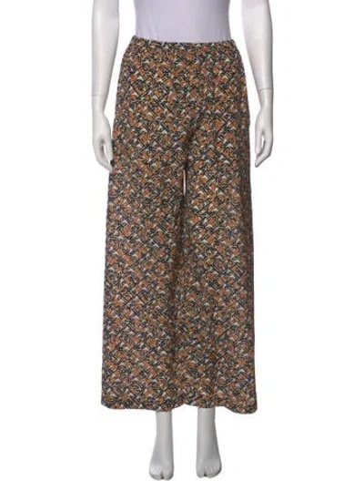Pre-owned Burberry Silk Wide Leg Pants In Neutral