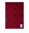 Burberry Silk-wool Wide Check Scarf In Burgundy