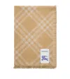 Burberry Silk-wool Wide Check Scarf In Brown