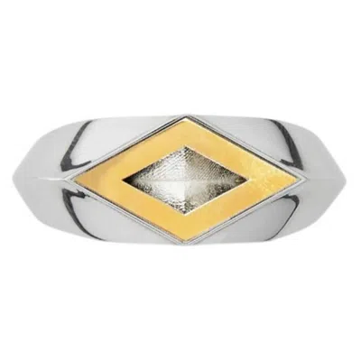 Burberry Silver And Gold-plated Hollow Ring In Purple