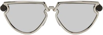 Burberry Silver Clip Sunglasses In 10056g