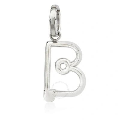 Burberry Silver Kilt Pin B Alphabet Charm In Metallic