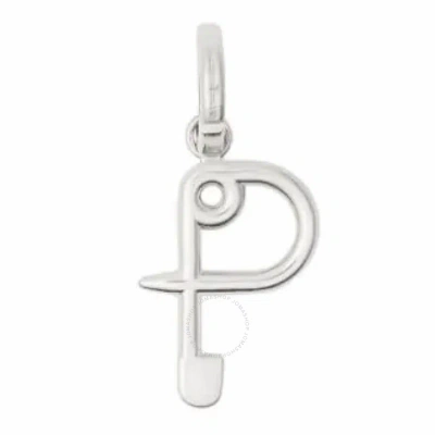 Burberry Silver Kilt Pin P Alphabet Charm In Metallic