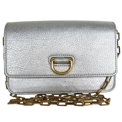 Pre-owned Burberry Silver Leather Shoulder Bag ()