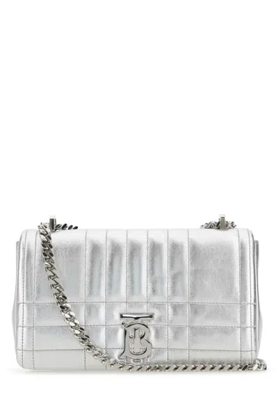 Burberry Women Silver Nappa Leather Small Lola Shoulder Bag