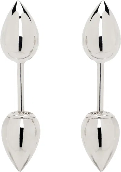 Burberry Silver Small Spear Stud Earrings