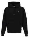 Burberry Men Black Sweatshirt With Ekd Embroidery On The Front And Logo Print On The Rear In Cotton