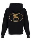 Burberry Men Black Sweatshirt With Ekd Embroidery On The Front And Logo Print On The Rear In Cotton