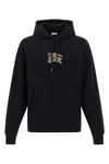Burberry Hoodie With Front Pocket And Ribbed Cuffs In Black