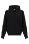 Burberry Ekd Embroidered Check Trim French Terry Full Zip Hoodie In Black