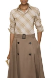 Burberry Simone Check Button-up Shirt In Brown