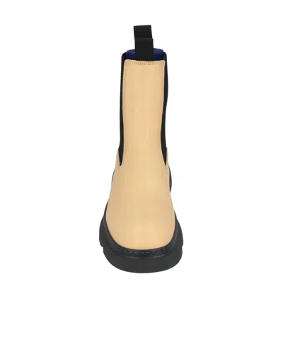 Burberry Simple Leather Chelsea Boots In Multi