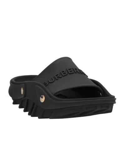 Burberry Simple Plastic Slippers In Black