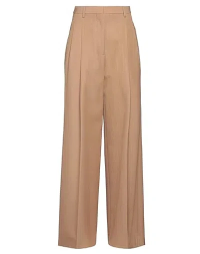 Burberry Simple Straight-leg Wool Pants In Brown