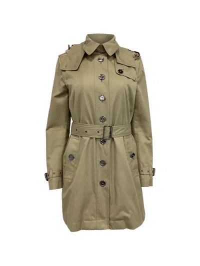 Pre-owned Burberry Single-breasted Belted Trench Coat In Neutral