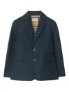 Burberry Cotton Tailored Jacket In Blue