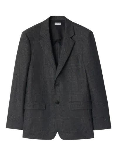 Burberry Single-breasted Blazer In Gray