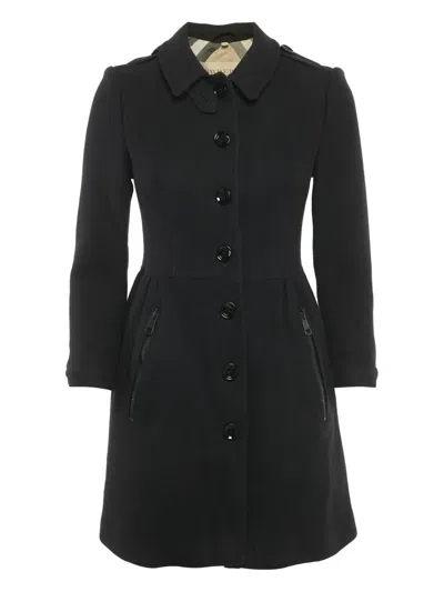 Pre-owned Burberry Single-breasted Coat In Black