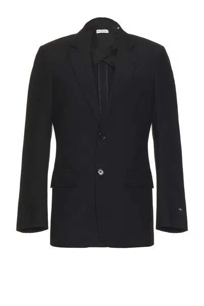 Burberry Single Breasted Jacket In Black