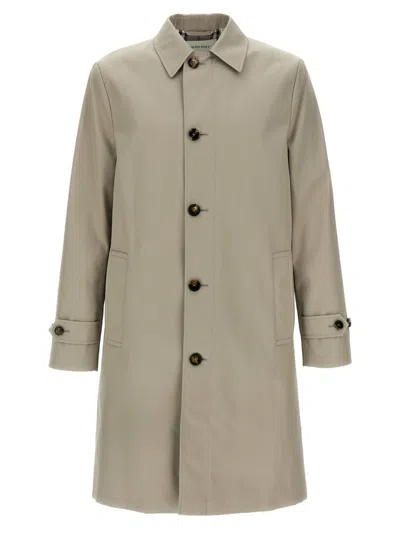 Burberry Single-breasted Medium Car Coat In Neutral