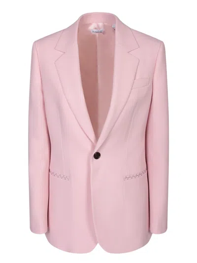 Burberry Tailored Jacket In Wool In Pink