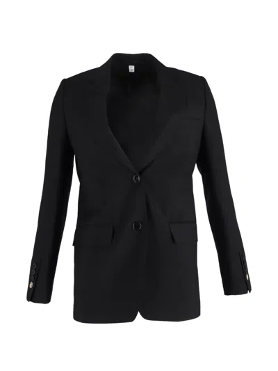 Pre-owned Burberry Single-breasted Pockets Blazer In Black