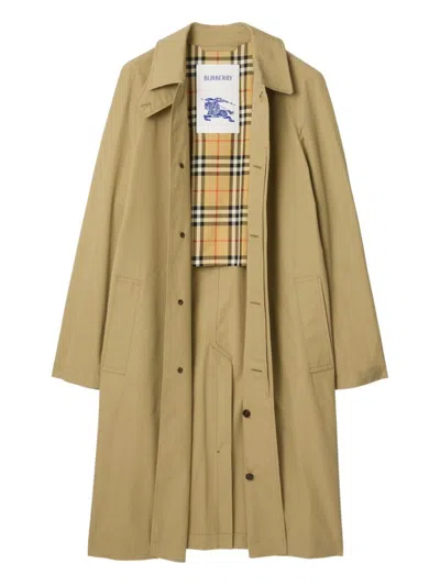 Burberry Single-breasted Rain Coat In Neutral