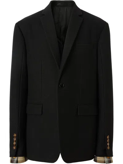 Burberry Single-breasted Tailored Jacket In Black