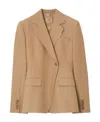 Burberry Single-breasted Wool Blazer In Brown