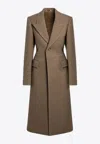 Burberry Beige Single-breasted Wool Coat In Gray