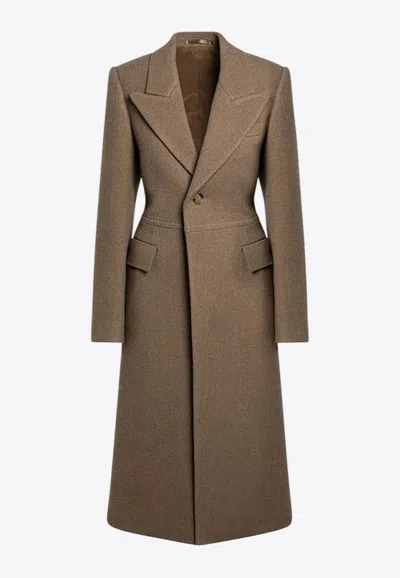 BURBERRY SINGLE-BREASTED WOOL COAT