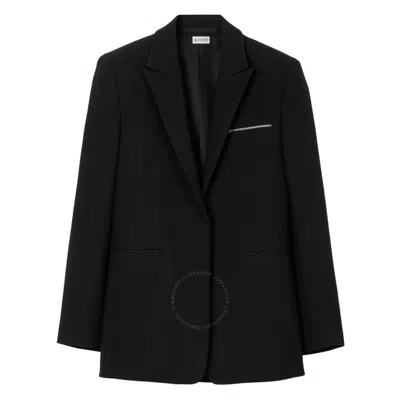Burberry Single-breasted Wool Tailored Jacket In Black