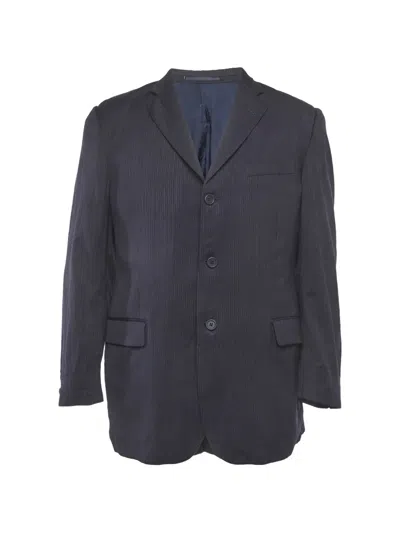 Pre-owned Burberry Single-breasted Pinstripe Wool Blazer In Blue