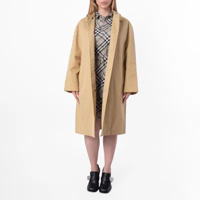 Burberry Single-breasted Straight Hem Wool Coat In Brown
