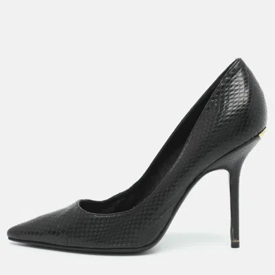 Pre-owned Burberry Size 36.5 Black Python Leather Pumps