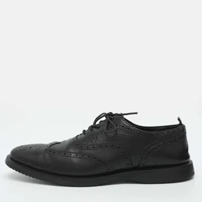 Pre-owned Burberry Size 44 Black Brogue Leather Lace Up Oxfords