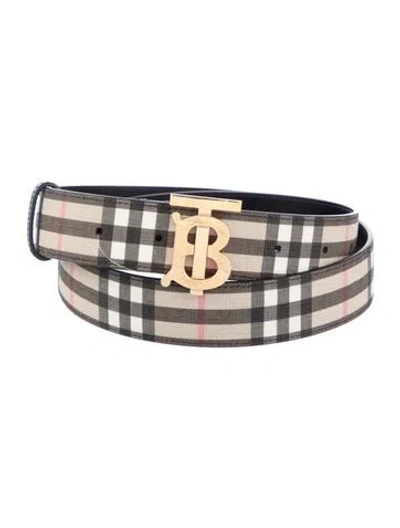 Pre-owned Burberry Skinny Belt In Neutral