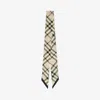 Burberry Skinny Check Silk Scarf In Neutral