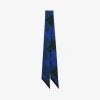 Burberry Skinny Check Silk Scarf In Knight