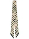 Burberry Skinny Check Silk Scarf In Neutrals