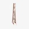 Burberry Skinny Check Silk Scarf In Pink