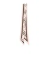 Burberry Border Check Skinny Silk Scarf In Multi