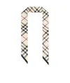 Burberry Skinny Check Silk Scarf In White