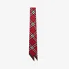 Burberry Check Skinny Silk Twill Scarf In Pillar/oxblood