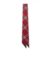 Burberry Check Skinny Silk Twill Scarf In Pillar/oxblood