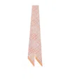 Burberry Check Silk Twill Skinny Scarf In Sugar/hume